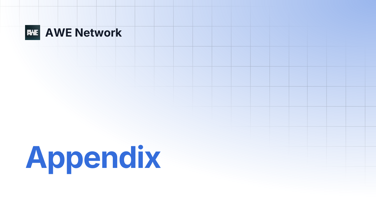 Appendix | AWE Network
